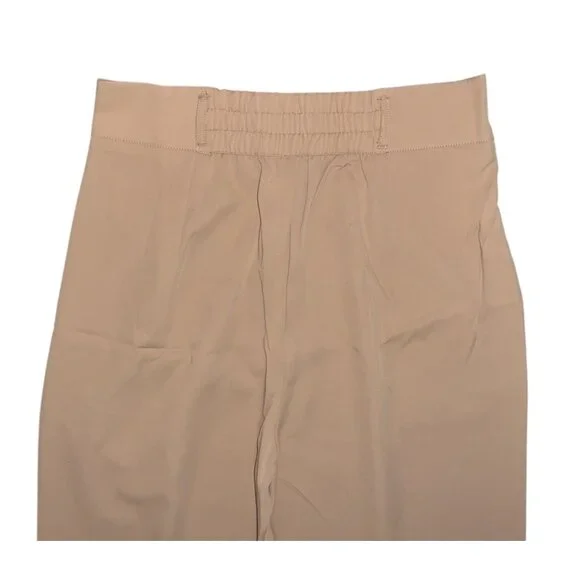 Halara High Waisted Shirred Straight Leg Work Pants Sz Medium Womens Beige Pocke - Picture 8 of 11